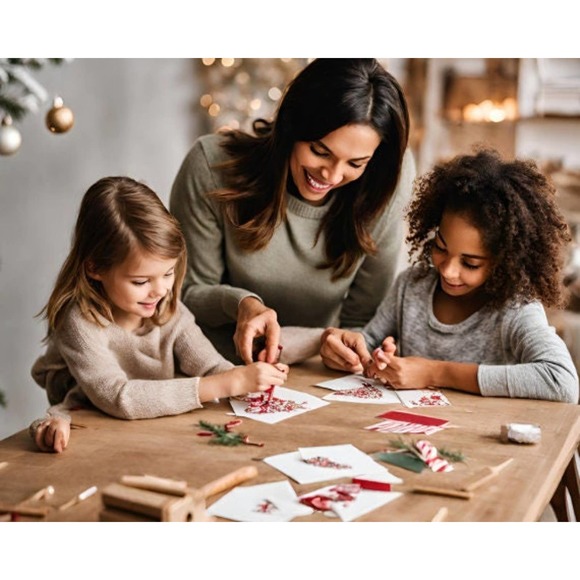 Wood Red Rubber Stamp Block Floral Flowers Stampers Gift Background Scenery - Picture 2 of 5